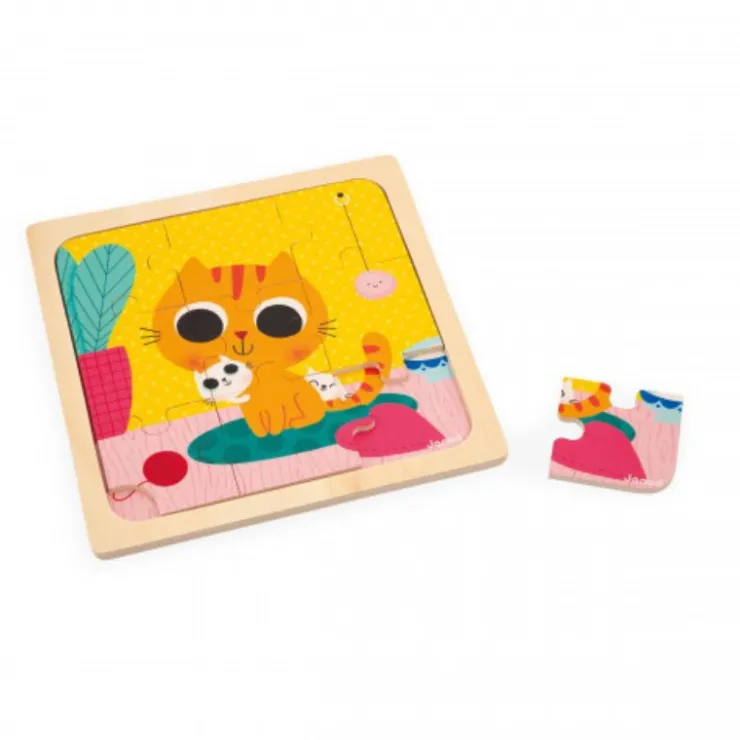 Janod Games & Puzzles>9 Piece Wooden Puzzle