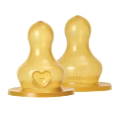 BIBS Bottle Feeding>Baby Bottle Nipple Round Latex - 2 pack