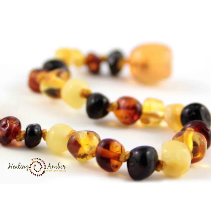 Healing Amber Teething Necklaces>Baltic Amber Teething Bracelets - 5.5 inches