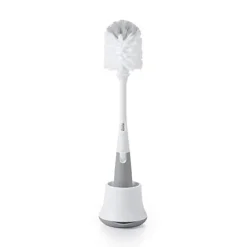 Oxo Tot Bottle Feeding>Bottle Brush with Nipple Cleaner and Stand - Grey