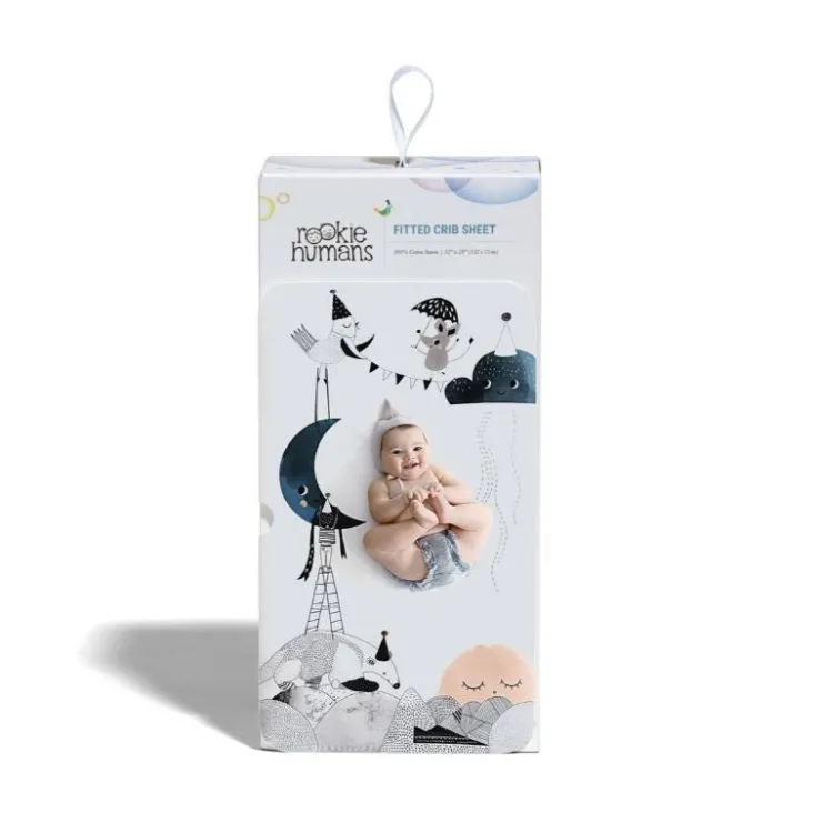 Rookie Humans Bedding>Crib Sheet - Moon's Birthday (Satin)