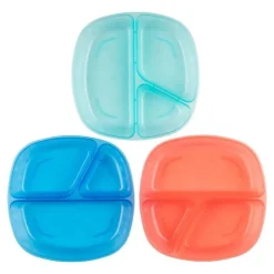 Dr Brown's Tableware>Divided Plates - 3 Pack