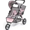 Bayer Design Dolls>Duo Twin 3 Wheeled Doll's Stroller - Butterfly