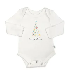 Finn and Emma Onesies>Holiday Graphic Long Sleeve Bodysuit