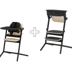 Cybex High Chairs>Lemo 3-in-1 High Chair + Training Tower Set - Sand Black