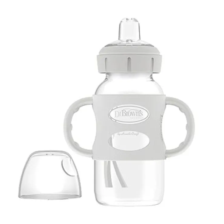 Dr Brown's Bottle Feeding>Milestones Wide-Neck Sippy Bottle with 100% Silicone Handles