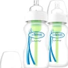 Dr Brown's Bottle Feeding>Options 9oz Glass Wide-Neck Bottle - 2 Pack
