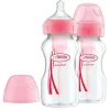 Dr Brown's Bottle Feeding>Options+ Wide Neck 9oz Bottle - Pink (2 Pack)