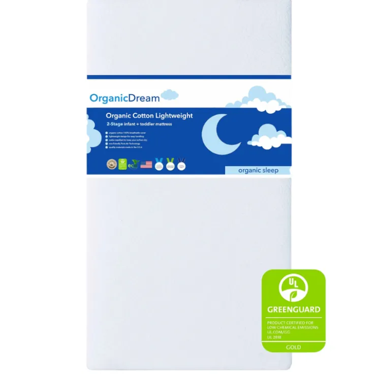 Organic Dream Mattresses|Mattresses>Organic Cotton 2 Stage Lightweight Crib & Toddler Mattress