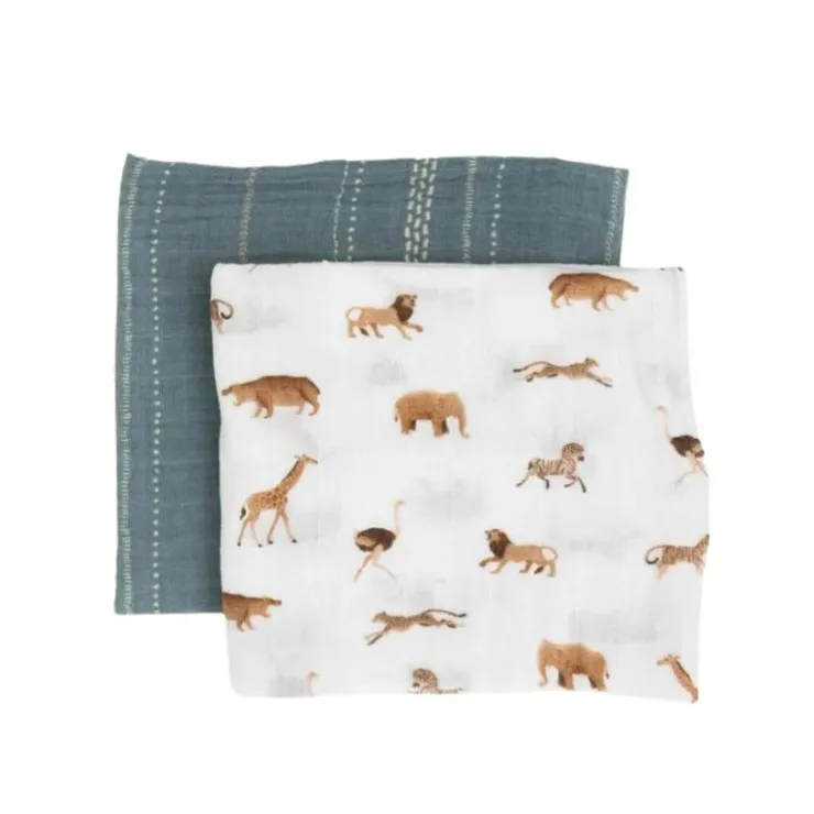 Little Unicorn Swaddles>Organic Cotton Muslin Swaddle Blanket - 2 Pack
