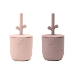 Done by Deer Tableware>Peekaboo Straw Cup 2-pack Wally