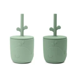 Done by Deer Tableware>Peekaboo Straw Cup 2-pack Wally