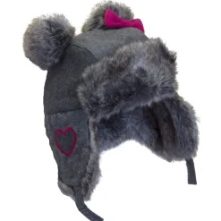CaliKids Hats>Pom Trapper Hat - Grey