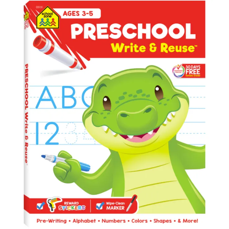 School Zone Books>Preschool Write & Reuse Workbook