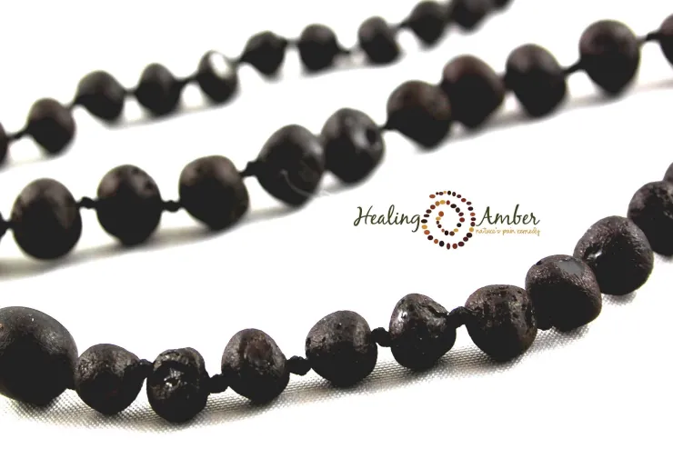 Healing Amber Teething Necklaces>Raw Baltic Amber Teething Necklace - 11 inch