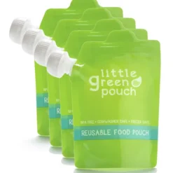 Little Green Pouch Food & Snacks>Reusable 7oz Food Pouch - 4 pack