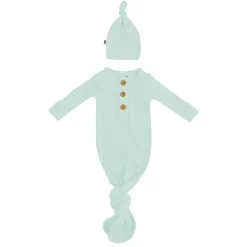 Kyte Baby Sleepers>Ribbed Knotted Gown & Hat