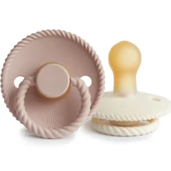 Frigg Pacifiers|Pacifier Sets>Rope Natural Rubber Baby Pacifier - 2-Pack
