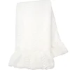 Lambs & Ivy Bedding>Signature White Ruffled Lux Minky/Jersey Chevron Baby Blanket