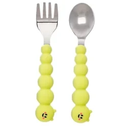 Melii Baby Tableware>Silicone Caterpillar Spoon and Fork Set