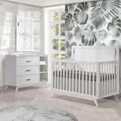 Tulip Juvenile Cribs|Dressers>Sissi Convertible Crib + 3 Drawer Combo Dresser Set