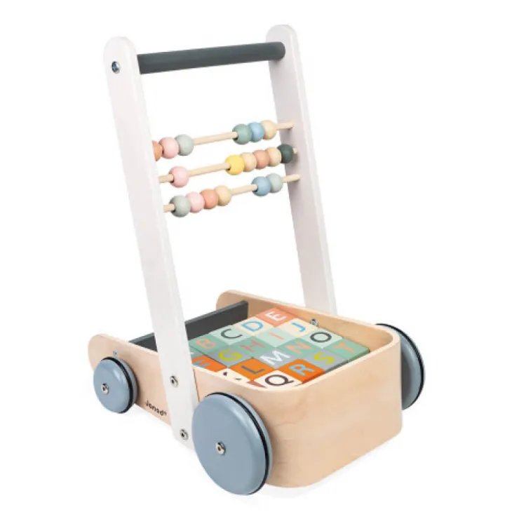 Janod Activity Toys>Sweet Cocoon Cart with ABC Blocks