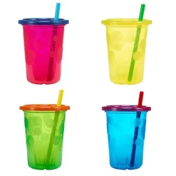 The First Years Bottle Feeding>Take and Toss 10 oz Spill Proof Straw Cups - 4 Pack
