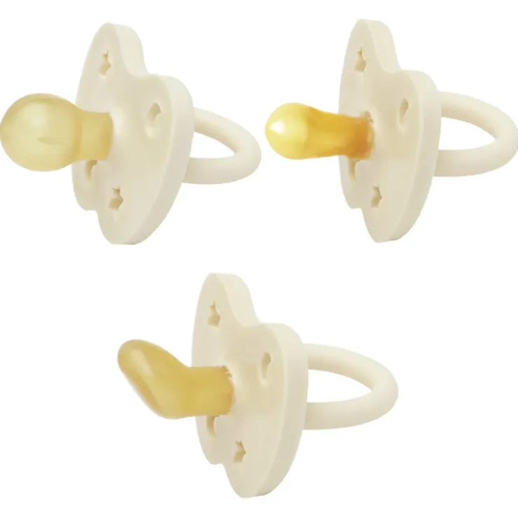 Hevea Pacifiers|Pacifier Sets>Trial Trio-Pack Natural Rubber Pacifiers