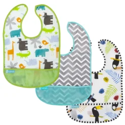 Kushies Bibs & Burp Cloths>Waterproof Clean Bibs - 3 Pack