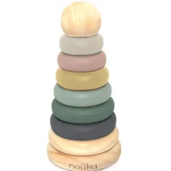 noüka Sensory Toys>Wood & Silicone Stacker
