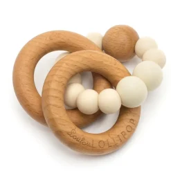 LouLou Lollipop Wooden Teethers>Wood and Silicone Rattle Teether
