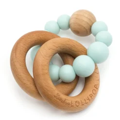 LouLou Lollipop Wooden Teethers>Wood and Silicone Rattle Teether