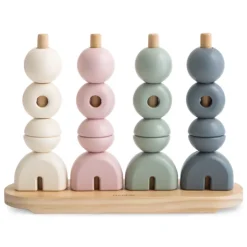 Mushie Sensory Toys>Wooden Multi Shape Stacker